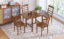 TOPMAX 5-Piece Wood Square Drop Leaf Breakfast Nook Extendable Dining Table Set with 4 Ladder Back Chairs for Small Places, Brown - Supfirm