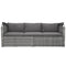 TOPMAX 5 Pieces Outdoor Sectional Patio Rattan Sofa Set Rattan Daybed , PE Wicker Conversation Furniture Set w/ Canopy and Tempered Glass Side Table, Gray - Supfirm