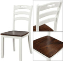 TOPMAX 6 Piece Dining Table Set with Bench, Table Set with Waterproof Coat, Ivory and Cherry - Supfirm