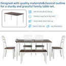 TOPMAX 6 Piece Dining Table Set with Bench, Table Set with Waterproof Coat, Ivory and Cherry - Supfirm