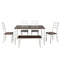 TOPMAX 6 Piece Dining Table Set with Bench, Table Set with Waterproof Coat, Ivory and Cherry - Supfirm