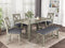 TOPMAX 6 Piece Dining Table Set Wood Dining Table and chair Kitchen Table Set with Table, Bench and 4 Chairs, Rustic Style, Gray(No Difference with SH000109AAE) - Supfirm