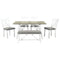 TOPMAX 6 Piece Dining Table Set Wood Dining Table and chair Kitchen Table Set with Table, Bench and 4 Chairs, Rustic Style,White+Gray - Supfirm