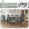 TOPMAX 7-Piece Farmhouse Rustic Wooden Dining Table Set Kitchen Furniture Set with 6 Padded Dining Chairs, Gray - Supfirm