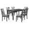 TOPMAX 7-Piece Farmhouse Rustic Wooden Dining Table Set Kitchen Furniture Set with 6 Padded Dining Chairs, Gray - Supfirm