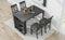 TOPMAX Counter Height 5-piece Solid Wood Dining Table Set, 59*35.4Inch Table with Wine Cubbies Rack and 4 Upholstered Chairs, Grey - Supfirm