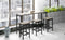 TOPMAX Counter Height Extra Long Dining Table Set with 3 Stools Pub Kitchen Set Side Table with Footrest, Gray - Supfirm