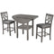 TOPMAX Farmhouse 3 Piece Round Counter Height Kitchen Dining Table Set with Drop Leaf Table, One Shelf and 2 Cross Back Padded Chairs for Small Places, Gray - Supfirm