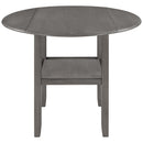 TOPMAX Farmhouse 3 Piece Round Counter Height Kitchen Dining Table Set with Drop Leaf Table, One Shelf and 2 Cross Back Padded Chairs for Small Places, Gray - Supfirm