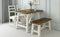 TOPMAX Farmhouse 4-Piece Dining Table Set Solid Wood Kitchen Table Set with Bench for Small Places,Acasia Brown+Butter Milk - Supfirm