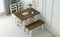 TOPMAX Farmhouse 4-Piece Dining Table Set Solid Wood Kitchen Table Set with Bench for Small Places,Acasia Brown+Butter Milk - Supfirm