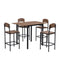 TOPMAX Farmhouse 5-piece Counter Height Drop Leaf Dining Table Set with Dining Chairs for 4,Black Frame+Brown Tabletop - Supfirm