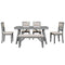 TOPMAX Farmhouse Solid Wood 6-Piece Dining Table Set Rectangular Kitchen Table Set with Upholstered Chairs and Bench, Gray - Supfirm