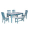 TOPMAX Mid-Century 6-Piece Wood Dining Table Set, Kitchen Table Set with Drawer, Upholstered Chairs and Bench, Antique Blue - Supfirm