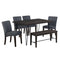 TOPMAX Modern 6-Piece Dining Table Set with V-Shape Metal Legs, Wood Kitchen Table Set with 4 Upholstered Chairs and Bench for 6,Espresso - Supfirm