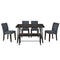 TOPMAX Modern 6-Piece Dining Table Set with V-Shape Metal Legs, Wood Kitchen Table Set with 4 Upholstered Chairs and Bench for 6,Espresso - Supfirm