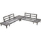 TOPMAX Outdoor 3-Piece Patio Furniture Set Solid Wood Sectional Sofa Set with Coffee Table Conversation Set with Side Table and Cushions, Grey+Beige - Supfirm