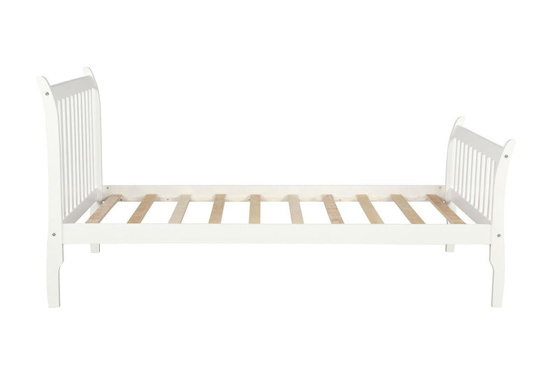 TOPMAX Platform Bed Frame Mattress Foundation with Wood Slat Support, Twin (White), Common - Supfirm