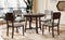 TOPMAX Rustic 42inch Round Dining Table Set with Cross Legs and Upholstered Dining Chairs for Small Places, Espresso - Supfirm