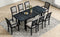 TOPMAX Rustic Extendable 84inch Dining Table Set with 24inch Removable Leaf , 6 Upholstered Armless Dining Chairs and 2 Padded Arm Chairs, 9 Pieces, Black - Supfirm