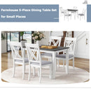 TOPMAX Rustic Minimalist Wood 5-Piece Dining Table Set with 4 X-Back Chairs for Small Places, Gray - Supfirm