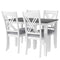 TOPMAX Rustic Minimalist Wood 5-Piece Dining Table Set with 4 X-Back Chairs for Small Places, Gray - Supfirm