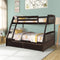 TOPMAX Solid Wood Twin Over Full Bunk Bed with Two Storage Drawers, Espresso - Supfirm