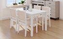 TOPMAX Wood 5-Piece Dining Table Set with 4 Arm Upholstered Dining Chairs,Beige - Supfirm