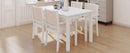 TOPMAX Wood 5-Piece Dining Table Set with 4 Arm Upholstered Dining Chairs,Beige - Supfirm