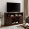 Traditional TV Media Stand Farmhouse Rustic Entertainment Console for TV Up to 65" with Open and Closed Storage Space, Espresso, 60"W*15.75"D*34.25"H - Supfirm