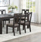 Transitional Style 6pc Dining Room Set Dining Table w Leaf 1x Bench and 4x Side Chairs Dark Grey Finish Cushion Seats Kitchen Dining Furniture - Supfirm