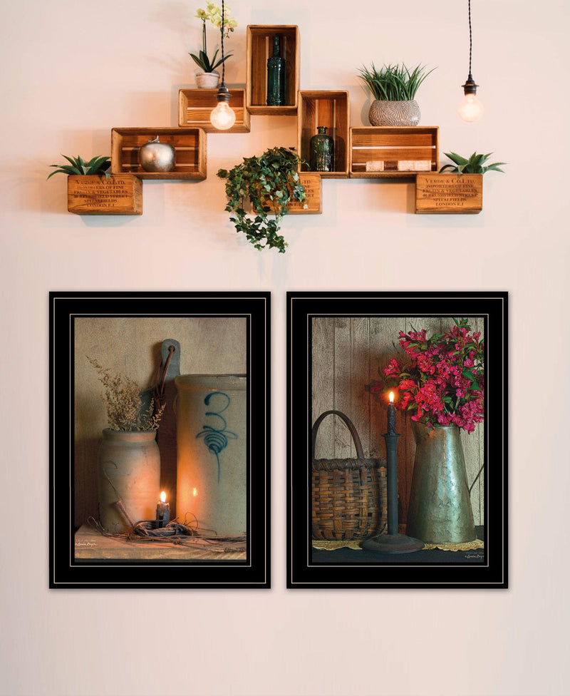 Supfirm Trendy Decor 4U "Country Candlelight Collection" Framed Wall Art, Modern Home Decor Framed Print for Living Room, Bedroom & Farmhouse Wall Decoration by Billy Jacobs - Supfirm