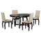 TREXM 5-Piece Farmhouse Dining Table Set Wood Round Extendable Dining Table and 4 Upholstered Dining Chairs (Espresso) - Supfirm