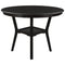 TREXM 5-Piece Kitchen Dining Table Set Round Table with Bottom Shelf, 4 Upholstered Chairs for Dining Room(Espresso) - Supfirm