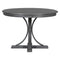 TREXM 5-Piece Retro Round Dining Table Set with Curved Trestle Style Table Legs and 4 Upholstered Chairs for Dining Room (Dark Gray) - Supfirm