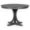 TREXM 5-Piece Retro Round Dining Table Set with Curved Trestle Style Table Legs and 4 Upholstered Chairs for Dining Room (Dark Gray) - Supfirm