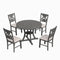 TREXM 5-Piece Round Dining Table and Chair Set with Special-shaped Legs and an Exquisitely Designed Hollow Chair Back for Dining Room (Gray) - Supfirm