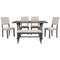 TREXM 6-Piece Dining Table and Chair Set with Special-shaped Legs and Foam-covered Seat Backs&Cushions for Dining Room (Gary) - Supfirm