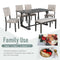 TREXM 6-Piece Dining Table and Chair Set with Special-shaped Legs and Foam-covered Seat Backs&Cushions for Dining Room (Gary) - Supfirm