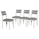 TREXM Classic and Traditional Style 6 - Piece Dining Set, Includes Dining Table, 4 Upholstered Chairs & Bench (White+Gray) - Supfirm