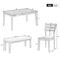 TREXM Classic and Traditional Style 6 - Piece Dining Set, Includes Dining Table, 4 Upholstered Chairs & Bench (White+Gray) - Supfirm