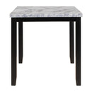 TREXM Faux Marble 5-Piece Dining Set Table with 4 Thicken Cushion Dining Chairs Home Furniture, White/Beige+Black - Supfirm