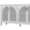 TREXM Large Storage Space Sideboard with Artificial Rattan Door and Metal Handles for Living Room and Entryway (Gray) - Supfirm