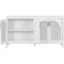 TREXM Large Storage Space Sideboard with Artificial Rattan Door and Metal Handles for Living Room and Entryway (White) - Supfirm