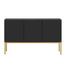 TREXM Large Storage Space Sideboard with Artificial Rattan Door and Rebound Device for Living Room and Entryway (Black) - Supfirm