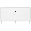 TREXM Large Storage Space Sideboard with Artificial Rattan Door and Unobtrusive Doorknob for Living Room and Entryway (White) - Supfirm