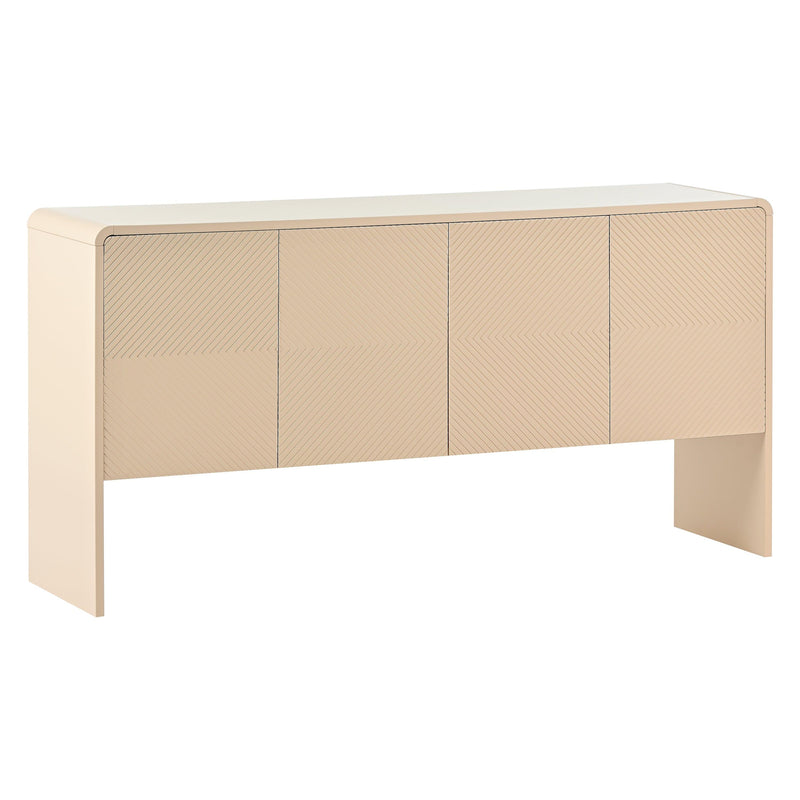 TREXM Minimalist Style 60"L Large Storage Space Sideboard with 4 Doors and Rebound Device for Living Room and Entryway (Apricot Cream) - Supfirm