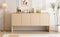 TREXM Minimalist Style 60"L Large Storage Space Sideboard with 4 Doors and Rebound Device for Living Room and Entryway (Apricot Cream) - Supfirm