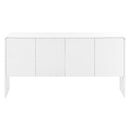 TREXM Minimalist Style 60"L Large Storage Space Sideboard with 4 Doors and Rebound Device for Living Room and Entryway (White) - Supfirm