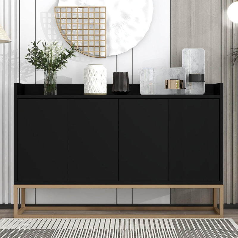 TREXM Modern Sideboard Elegant Buffet Cabinet with Large Storage Space for Dining Room, Entryway (Black) - Supfirm